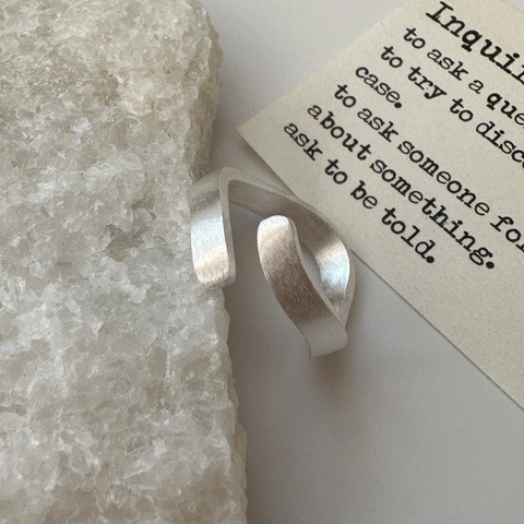 925 Sterlingsilber Minimalistisch Unregelmäßig Wellenförmig Offen Ring Für Damen Vintage Gebürstete Textur Verstellbar Fingerring Schmuck