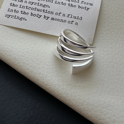 925 Sterling Silver Multi-layer Cross Spiral Open Ring For Women Minimalist Adjustable Vintage Style Jewelry Finger Ring