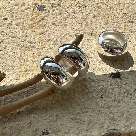925 Sterlingsilber Kuppel Ring Für Damen Modern Minimalistisch Breit Poliert Koreanische Mode Schmuck Fingerring