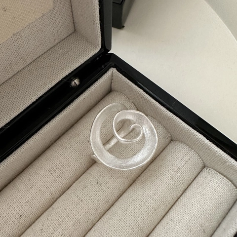 S925 Sterling Silver Spiral Vortex Open Ring For Women Vintage Minimalist Matte Silver Adjustable Designer Finger Ring Jewelry