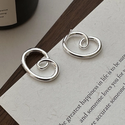925 Sterling Zilver Abstracte Gedraaide Hoop Oorknopjes Minimalistisch Vintage Pretzel Ontwerp Koreaanse Stijl Sieraden Vrouwen