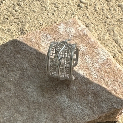925 Sterling Silver Ring For Women Vintage 3D Mesh Hollow Out Vine Design Electroplated Geometric Finger Ring Jewelry Gift