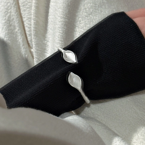 925 Sterlingsilber Armreif Blattform Matte Textur Verstellbarer Offener Armband Vintage Minimalistischer Schmuck Geschenk Für Damen