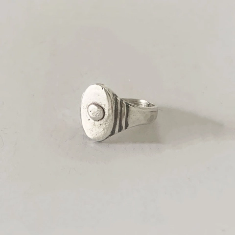 925 Sterling Silver Ring Retro Hammered Oval Signet Ring Distressed Niche Design Minimalist Jewelry For Women Gift