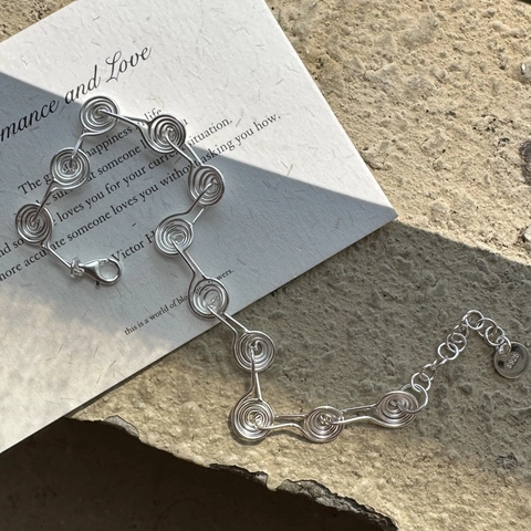 925 Sterlingsilber Gedrehter Draht Spiral Armband Für Damen Handgemachte Minimalistische Geometrische Handkette Schmuck Geschenk