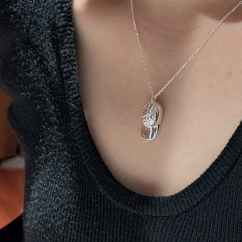 Collar con Colgante de Gorra de Béisbol de Plata de Ley S925 Cadena de Clavícula Minimalista Mujer Deporte Vintage Corazón Joyería