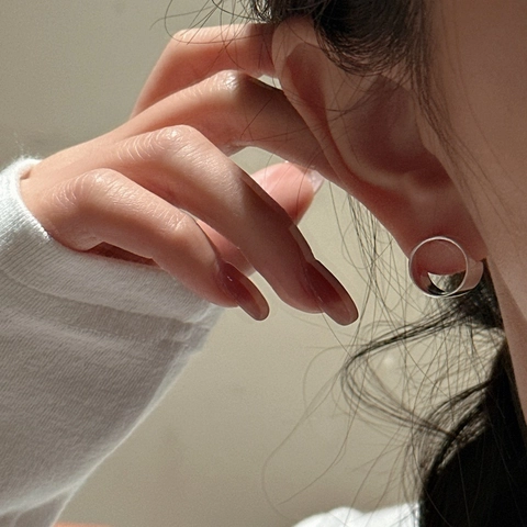 S925 Sterling Silber C-Form Breite Ohrstecker Minimalistisch Geometrisch Poliert Retro Einfacher Schmuck Für Damen Alltag