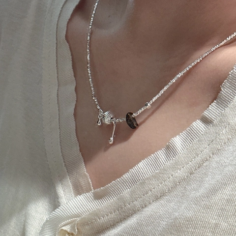 Collar de Cuentas de Plata de Ley 925 para Mujer Colgante de Piedra Natural Irregular Vintage Perla de Calabaza Gota de Agua Joyería Cadena de Clavícula