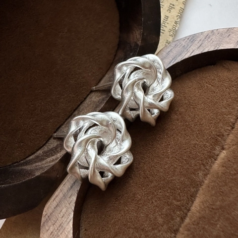 Vintage 925 Sterlingsilber Matte Rose Blume Ohrstecker Für Damen Retro Nische Design Geometrische Spiral Ohrringe Schmuck Geschenk