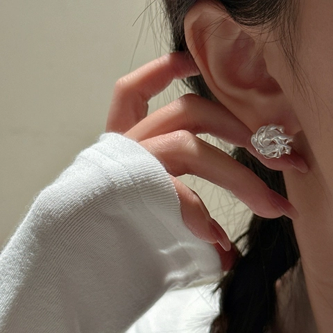 Vintage 925 Sterlingsilber Matte Rose Blume Ohrstecker Für Damen Retro Nische Design Geometrische Spiral Ohrringe Schmuck Geschenk