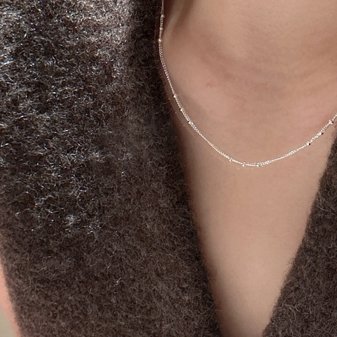 925 Sterlingsilber Satellitenkette Halskette Minimalistisch Geometrisch Perlen Choker Für Damen Modern Chic Elegant Schmuck Geschenk