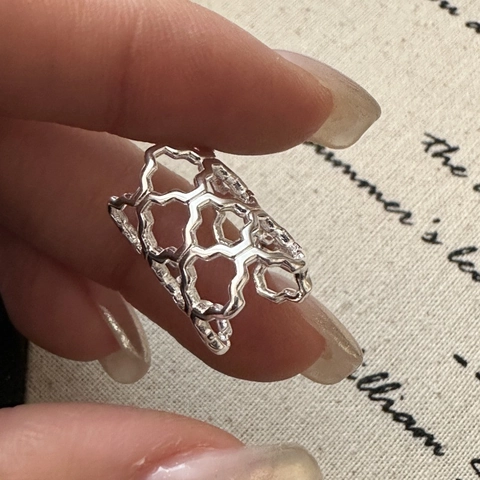 Pendientes de Plata de Ley 925 Ear Cuff Geométrico Rejilla Hueca Clavo Vintage Minimalista Irregular Galvanizado Joyería para Mujer