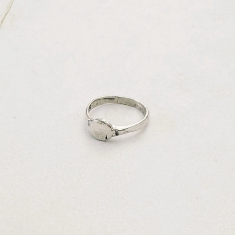 Anello a Sigillo Martellato in Argento Sterling 925 Vintage Per Donna Minimalista Distressed Geometrico Irregolare Gioielli Regalo