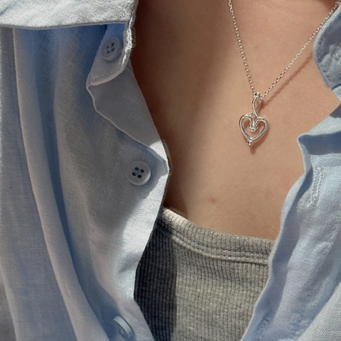 925 Sterlingsilber Herz Anhänger Halskette Für Damen Vintage Nischen Design Unendlichkeitsknoten Hohl Strass Schlüsselbeinkette Schmuck