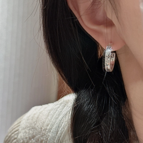Orecchini a Cerchio in Argento Sterling 925 con Texture a Nido d'Ape Per Donna Design CNC Geometrico Minimalista Gioielli