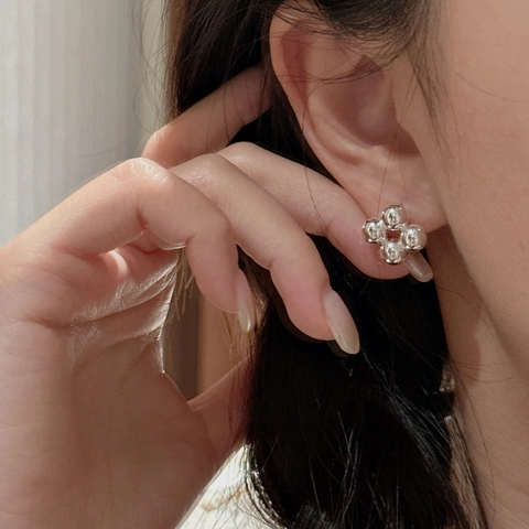 S925 Sterlingsilber Minimalistisch Rundperle Ohrstecker Für Damen Vintage Koreanischer Stil Mode Schmuck