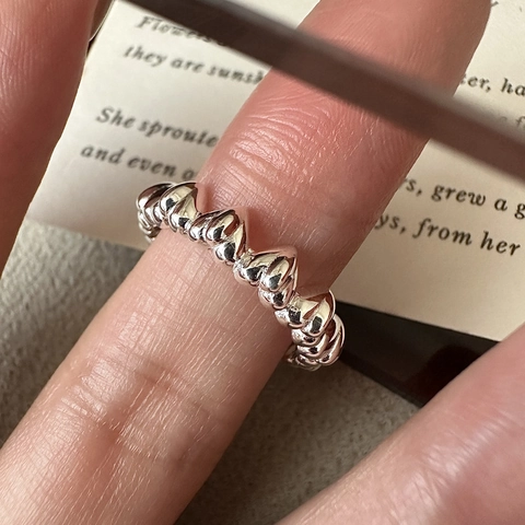 925 Sterlingsilber Herz Offener Ring Retro Einfach Minimalistisch Herzförmig Verstellbarer Fingerring Für Damen Schmuck Geschenk