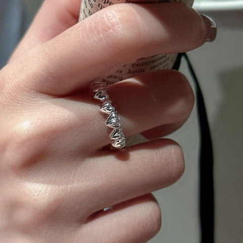 925 Sterlingsilber Herz Offener Ring Retro Einfach Minimalistisch Herzförmig Verstellbarer Fingerring Für Damen Schmuck Geschenk