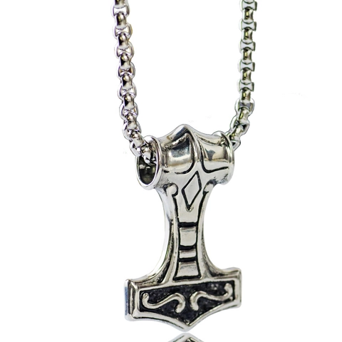 Viking Thors Hamer Mjolnir Hanger Halsketting Roestvrij Staal Retro Noords Totem Box Ketting Heren Hip Hop Sieraden