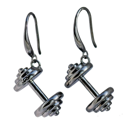 Pendientes Colgantes de Mancuerna de Aleación para Entusiastas del Fitness Gimnasio Joyería de Mujer de Moda Deportiva Personalizada