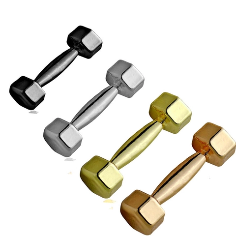 Fitness Dumbbell Pendant Necklace For Women Men Copper Electroplated Barbell Gym Weightlifting Sports Accessory Jewelry Gift