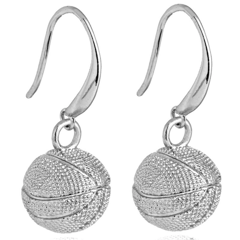 Orecchini Pendenti in Rame a Forma di Basket per Donna Stile Sportivo Placcato Oro Argento Gioielli Regalo per Tifosi