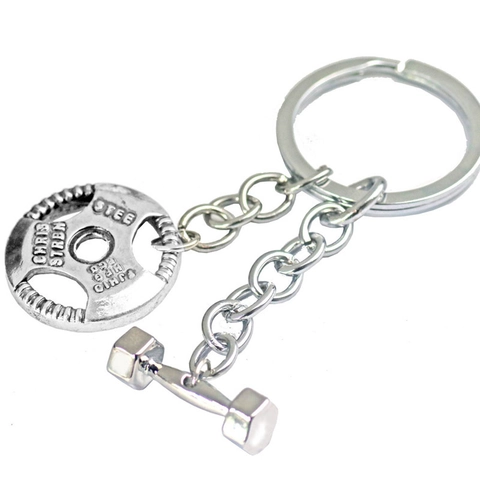 Llavero de Metal con Temática de Fitness Pesas Disco de Barra Amuleto de Levantamiento de Pesas Guante de Boxeo Llavero Deportivo para Hombres Mujeres