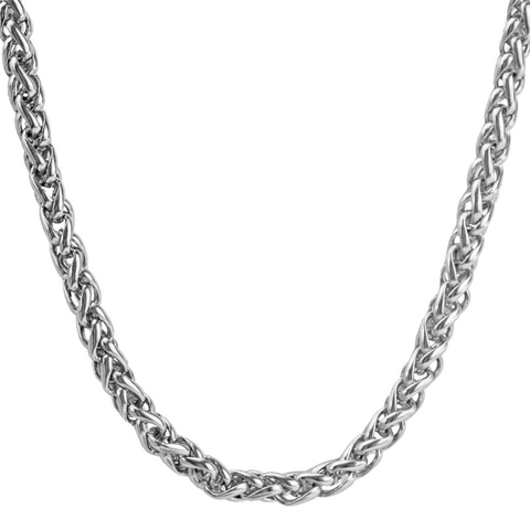 Collar de Cadena de Quilla de Acero Inoxidable para Hombres y Mujeres Cadena de Eslabones de Trigo Trenzada Oro Plata Joyería