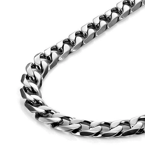 Stainless Steel Cuban Link Necklace For Men Women NK Flattened Chain Jewelry Hip Hop Streetwear Style Punk Neck Chain