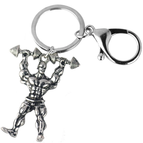 Retro Zinklegering Spierbundel Sleutelhanger Fitness Bodybuilding Figuur Sleutelring Fitnessliefhebbers Atleet Sportcadeau