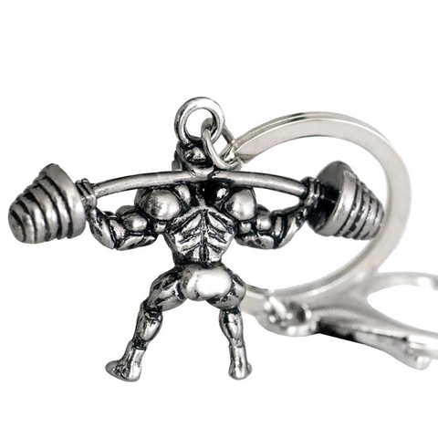 Muskelmann Gewichtheben Schlüsselanhänger Metall Bodybuilding Fitness Gym Anhänger Zinklegierung Sportlich Schmuck Zubehör Herren