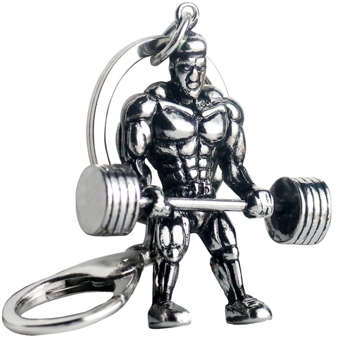 Porte-clés Homme Musclé Fitness Musculation Pendentif Haltère Métal Gym Passionnés Sport Charme Sac Porte-clés Cadeau