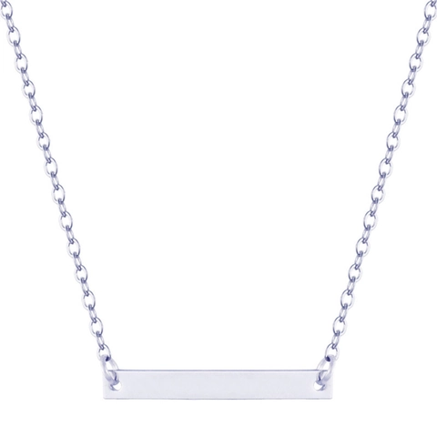 Minimalistische Edelstahl Bar Anhänger Halskette Zierlicher Schlichter Leerer Metallschmuck Für Damen Herren Alltagsgeschenk
