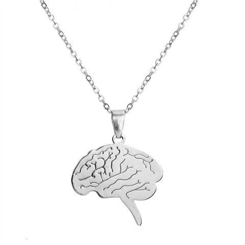 Collana Con Pendente a Forma di Cervello in Acciaio Inossidabile Gioielli Anatomici Regalo Per Medico Studente Oro Argento Collane