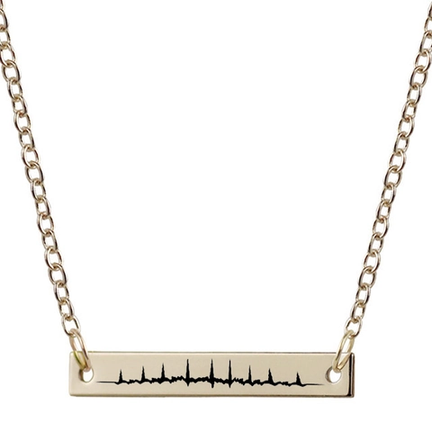 Minimalist Stainless Steel Vertical Bar Pendant Necklace For Women Geometric Rectangle Bar Link Chain Jewelry Everyday Neckwear