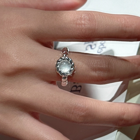 Anillo de Plata de Ley S925 para Mujer Estilo Coreano Retro Irregular Diseño de Cuerda Retorcida Anillo Abierto Ajustable Joyería