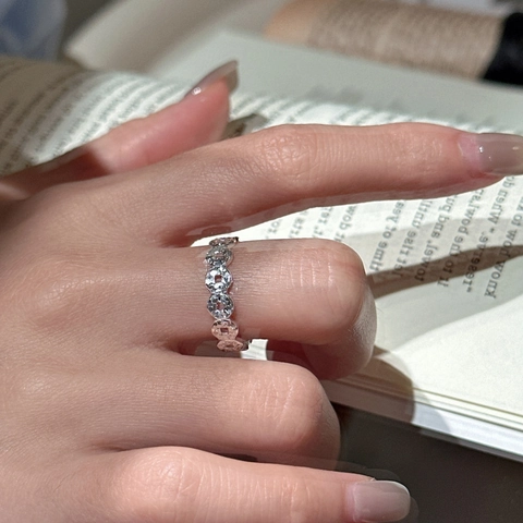 925 Sterlingsilber Vintage Kupfermünze Verstellbarer Offener Ring Für Damen Minimalistischer Hohler Mode Schmuck Fingerring
