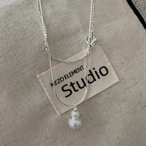 925 Sterlingsilber Doppelschichtige Halskette Für Damen Retro Wu Lou Flaschenkürbis Anhänger Perlen Schlangenkette Knoten Design