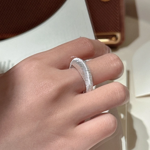 925 Sterling Silver Ring Handmade Gold Carving Irregular Wide Band Adjustable Open Ring For Women Vintage Minimalist Jewelry
