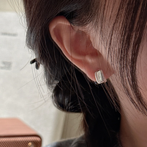 925 Argento Sterling Quadrati Orecchini Huggie Semplici Cerchi Geometrici Per Donna Minimalista Vintage Gioielli Di Moda