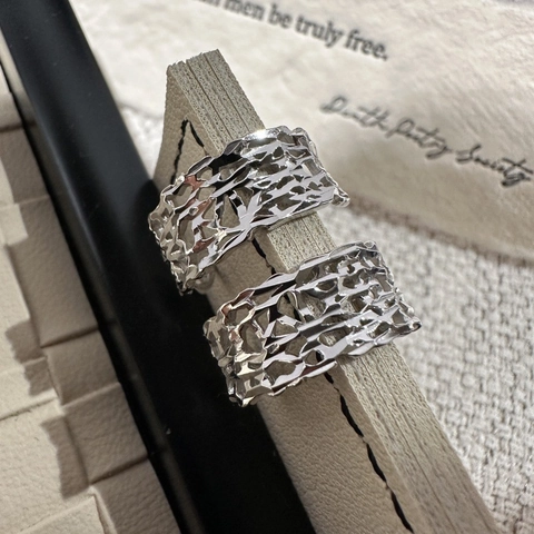Orecchini a Cerchio in Argento Sterling 925 Vintage per Donna Design di Nicchia Geometrici con Sfaccettature CNC Gioielli Galvanici
