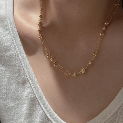 925 Sterling Silber Doppelschichtige Perlenkette Koreanischer Stil Vintage Gold Silber Plattiert Schlüsselbeinkette Für Damen Schmuck