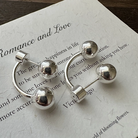 S925 Sterlingsilber Rundperle U-Form Ohrringe Minimalistisch Vintage Geometrische Ohrstecker Für Damen Schmuck Geschenk