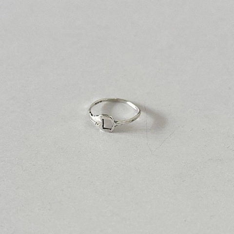 Minimalist 925 Sterling Silver Hollow Geometric Ring For Women Vintage Key Design D-Shape Band Rhinestone Inlaid Jewelry