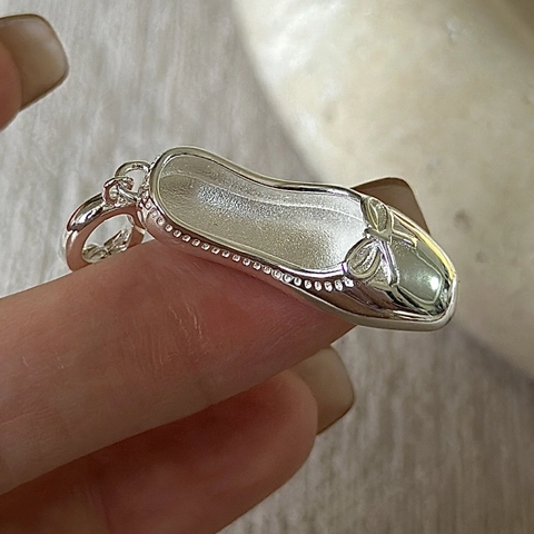 925 Sterlingsilber Ballettschuh Anhänger Halskette Für Damen Vintage Französischer Stil Zierlicher Schleifen Schmuck Elegante Ketten