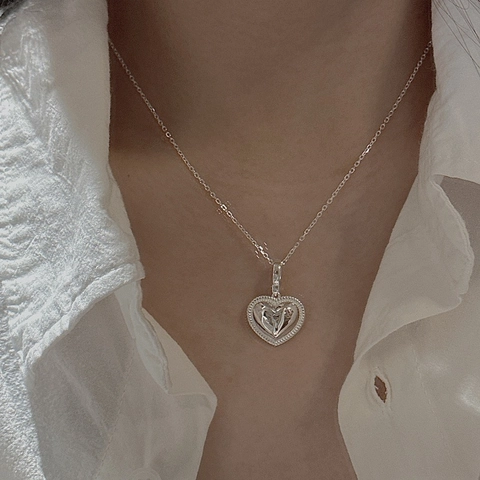 S925 Sterlingsilber Herzanhänger Halskette Polierter Perlenrand Herzanhänger Mode Schmuck Für Damen Alltag Geschenk