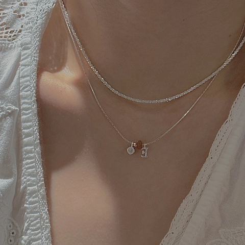925 Sterlingsilber Englische Buchstaben Anhänger Halskette Minimalistisch Vintage Alphabet Schlüsselbein Kette Strass Schmuck Damen