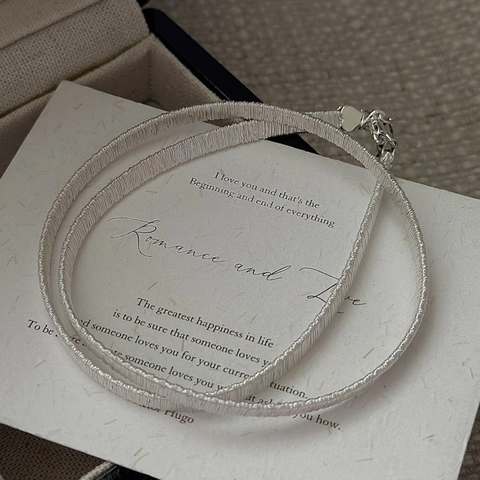 Minimalist 925 Sterling Silver Wire Wrapped Layered Necklace For Women Korean Style Geometric Clavicle Chain Jewelry