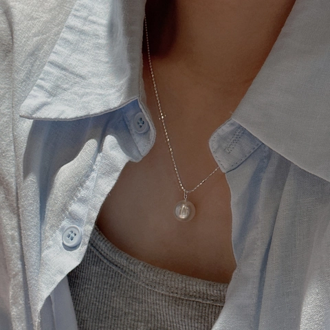 925 Sterling Silver Artificial Pearl Pendant Necklace For Women Minimalist Clavicle Chain Niche Design Korean Style Jewelry Gift