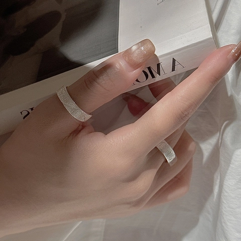 S925 Sterling Silver Ring Korean Niche Design Brushed Hexagram Star Adjustable Ring For Women Minimalist Fashion Jewelry